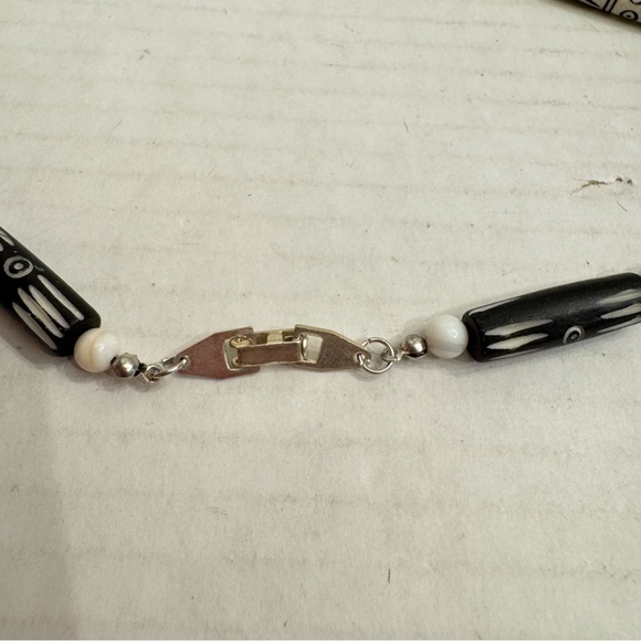 Vintage Heishi Shell Tibetan Beads Brown Pendant Statement Necklace Tribal Moon - Picture 15 of 16